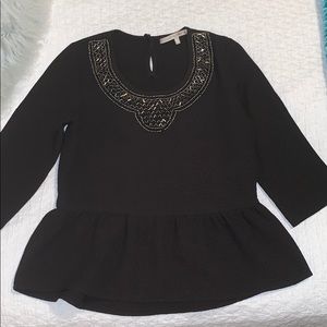 Adorable black, peplum top!